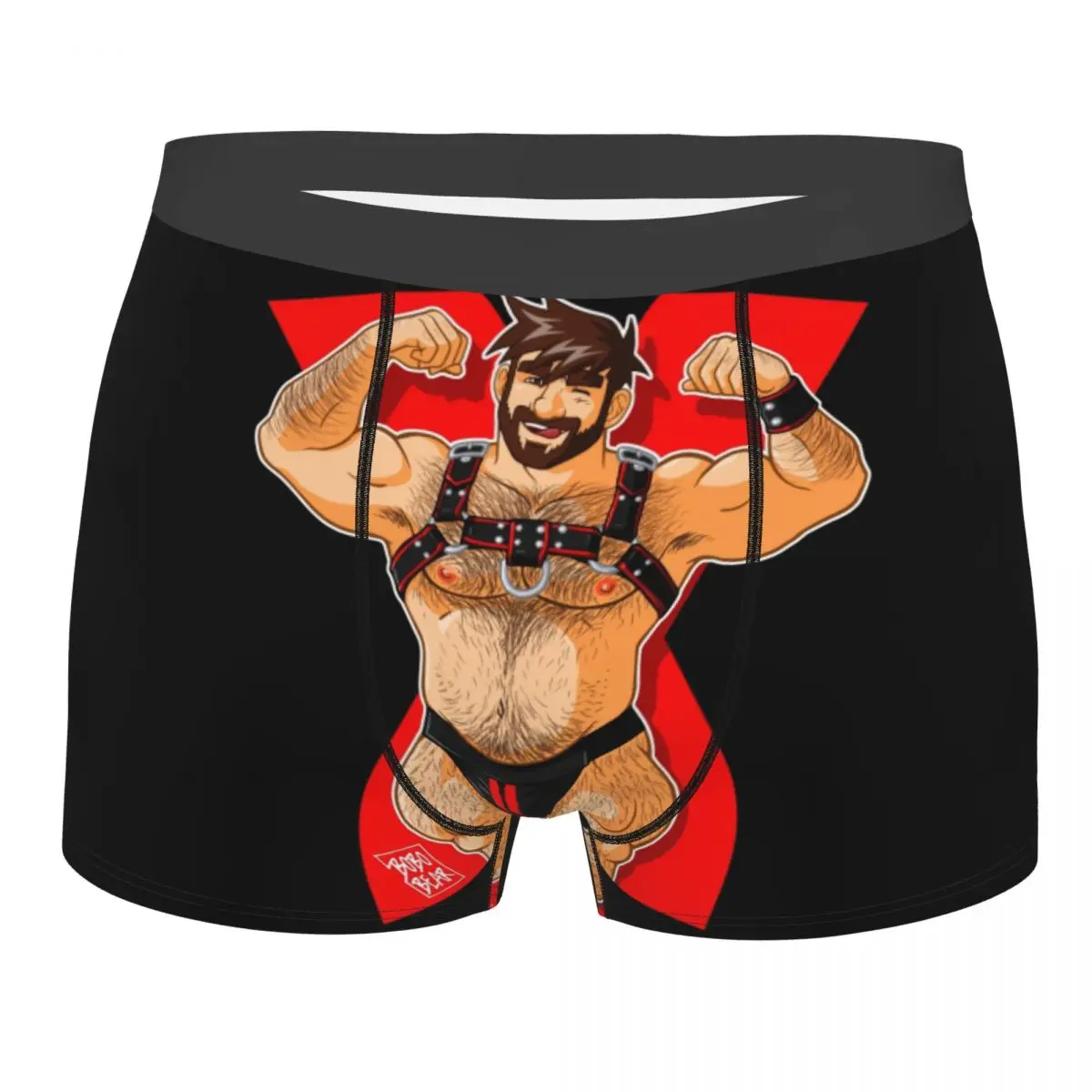 

Sexy Gay Bear Adam Likes Harness Boxer Shorts For Men 3D Print Bobo Bear Pride Lgbt Underwear Panties Briefs Soft Underpants