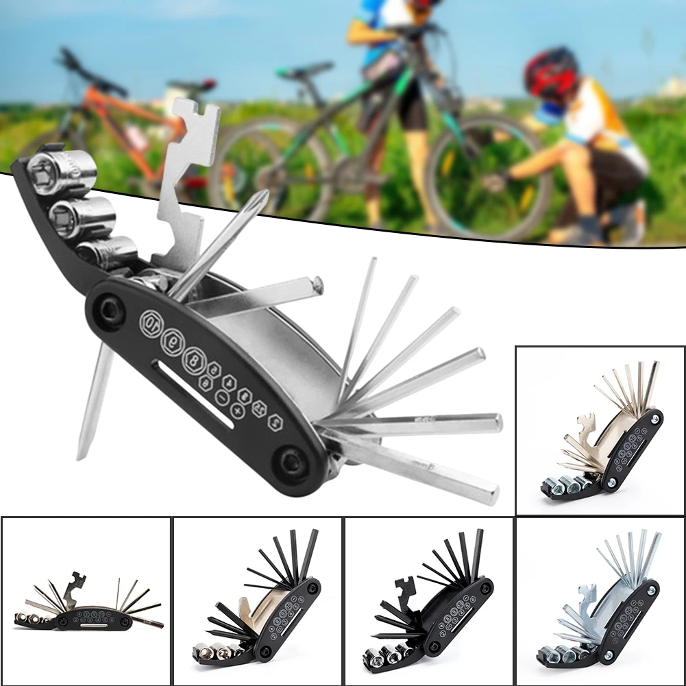 

ROCKBROS 16 in 1 Multifunction Bicycle Repair Tools Kit Hex Spoke Cycling Screwdriver Tool MTB Mountain Cycling Bike Repair Tool