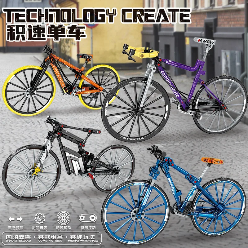 Bicycle Motorcycle sets model Building Blocks Speed Champions sport Race Vehicle moto bike Off Road Motorbike bricks toys city