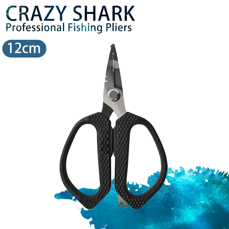 

Плоскогубцы для рыбалки Crazy Shark, ножницы из нержавеющей стали, многофункциональная оплетка, резак для лески, снасть для удаления крючков, инс...