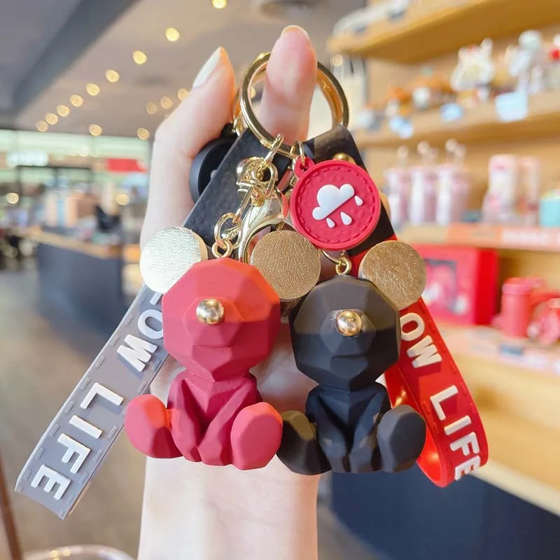 

Nordic Bear Keychain Cartoon Cute Acrylic Doll Keyring Fashion Couple Bag Ornament Key Chain Car Pendant Accessories Gift