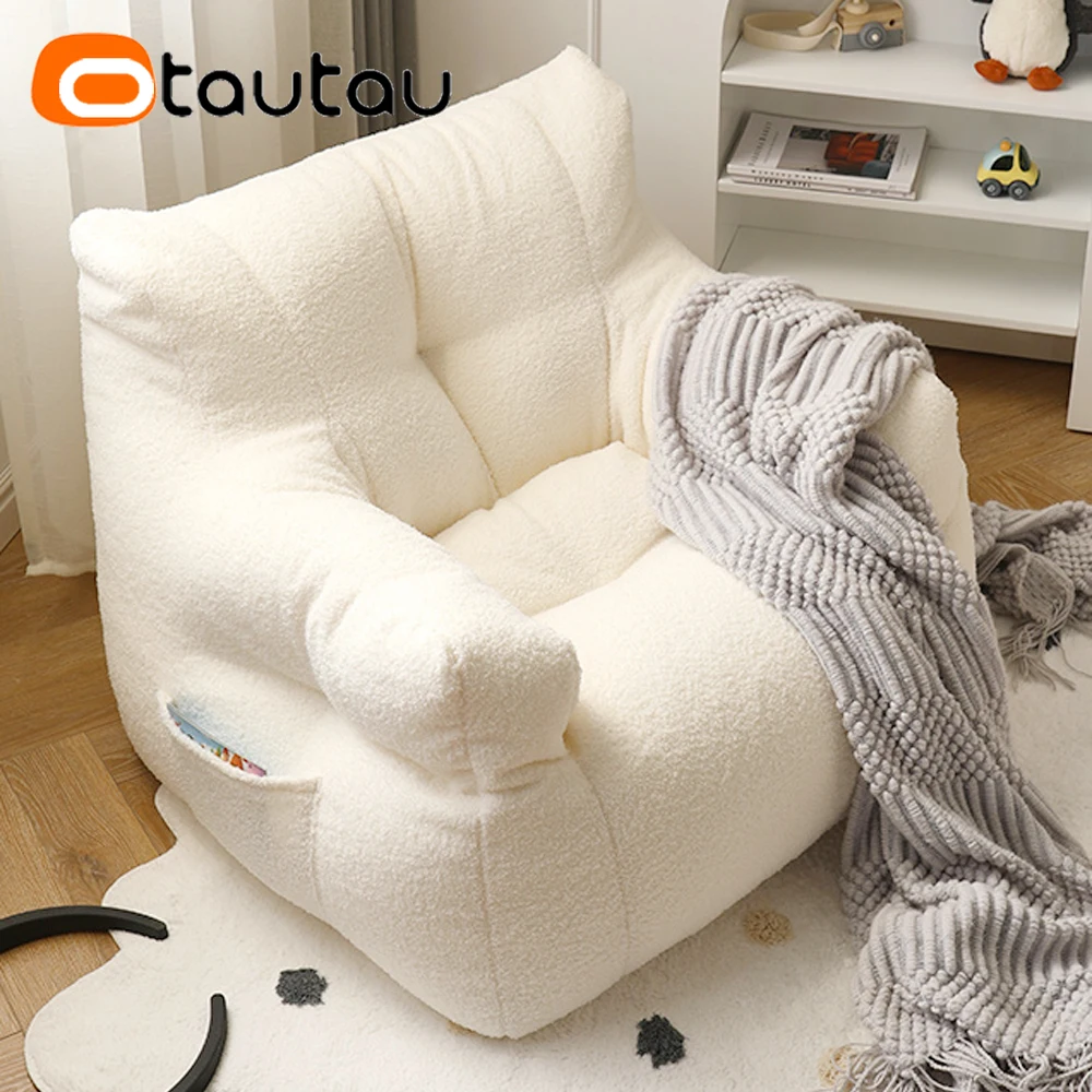 Description Picture 2 of itemOTAUTAU Adults Big Pouf Bean Bag Sofa with Filling Single Armchair Puff Salon Comfy Beanbag Couch Washable Soft Fleece SF067