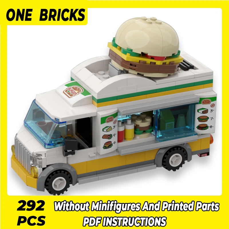 

Technical Moc Bricks Model City Car Series Street Burger Car Modular Building Blocks Gifts Toys For Children DIY Sets Assembling