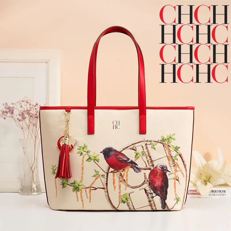 

Top Luxury Brand 100% Genuine Leather Ladies Fashion Graffiti CHCH HCHC Pattern Letter Handbag 2022 New Famous Designer Handbag