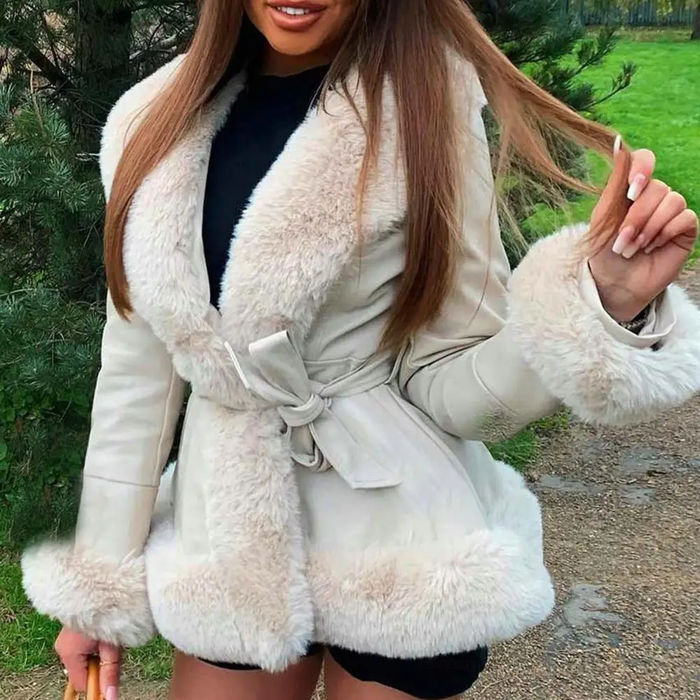 

Winter Coat Delicate Autumn Winter Splicing Coat Super Soft Women Jacket