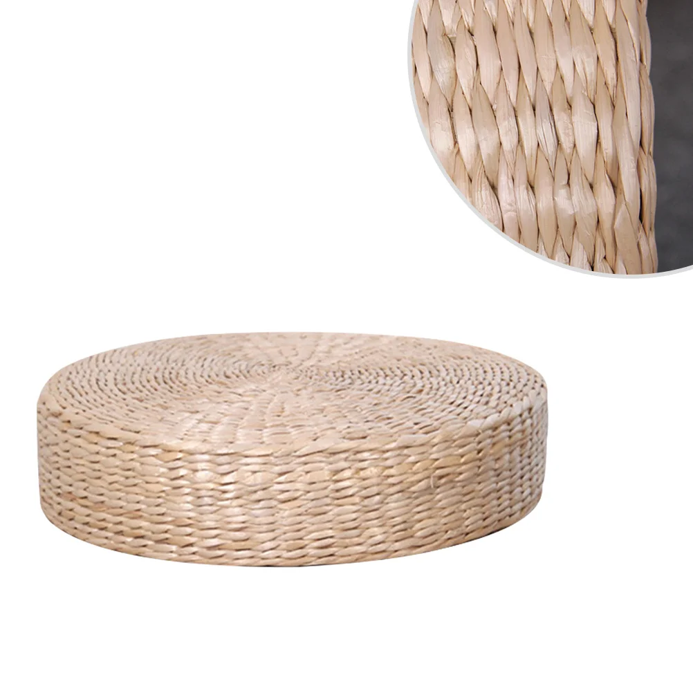 

Round Floor Pillow Straw Yoga Cushion Straw Flat Cushion Round Straw Weave Pillow Tatami Floor Mat Knitted Floor Mat
