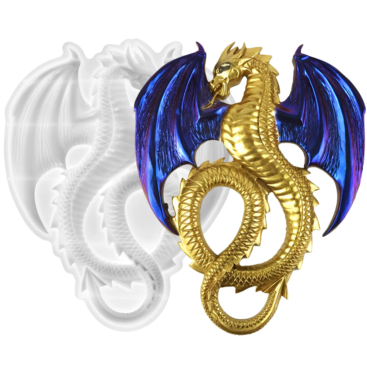 

Силиконовые формы в виде дракона, многоразовая форма для забрасывания дракона для стен, гибкая 3D форма для животных из смолы, антипригарная