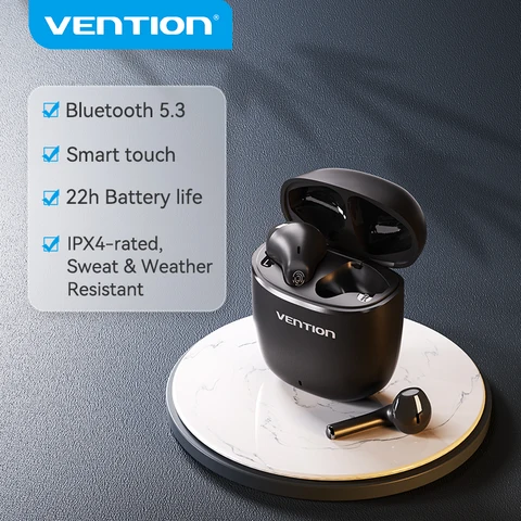 Vention Bluetooth 5,3 наушники TWS True беспроводные наушники USB-C водонепроницаемые стерео наушники с микрофоном Hi-Fi сенсорное управление Спорт