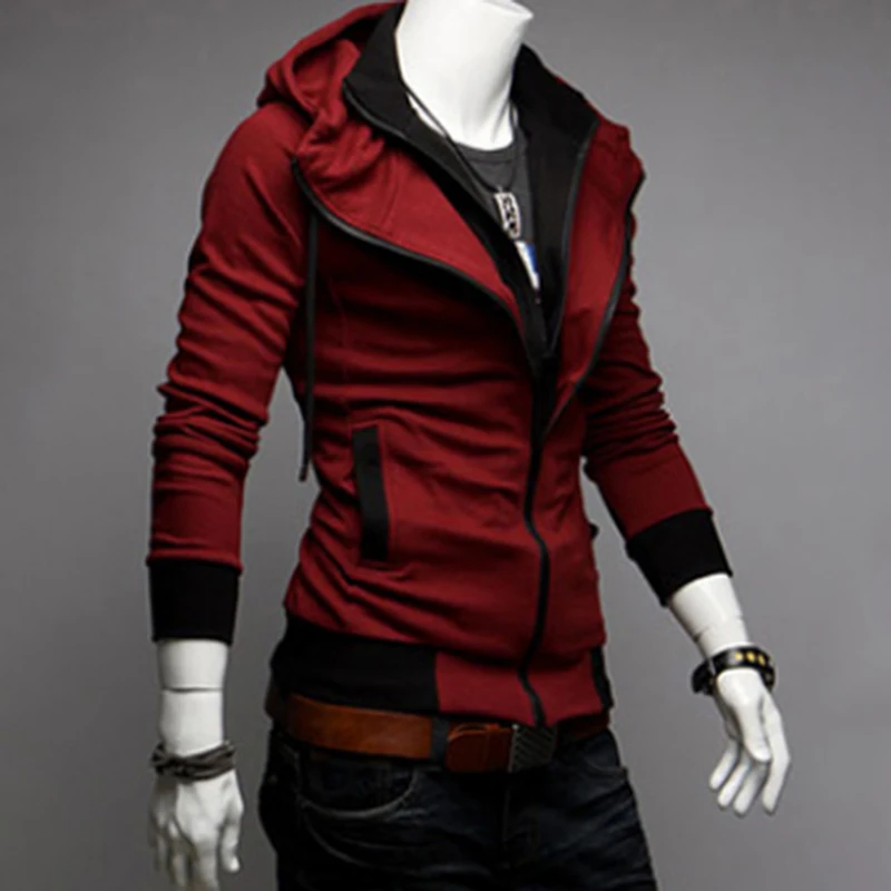 

Fashion Autumn Winter Men's Jacket Male Color Matching Jacket Male's Hooded Coat Outwear