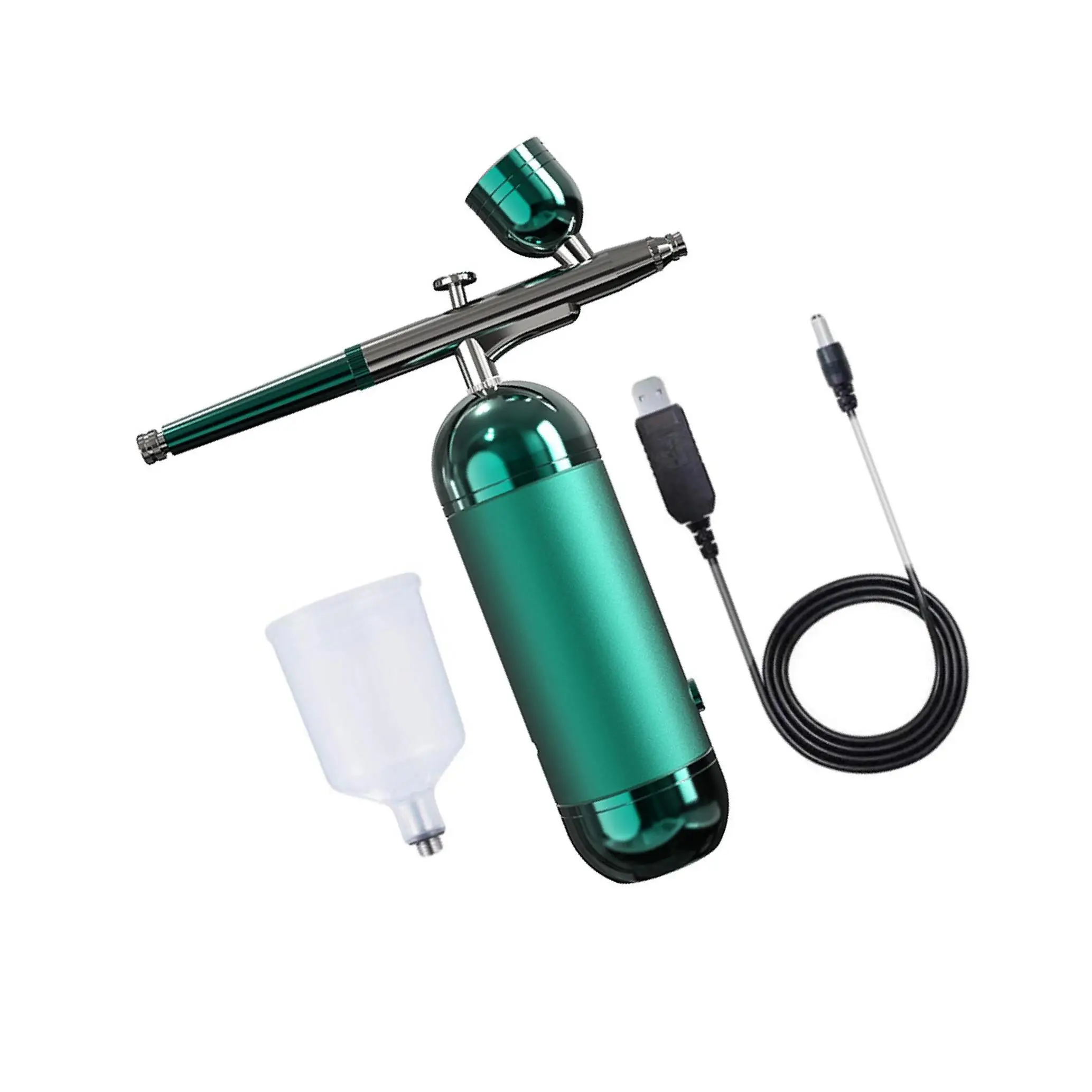 

Handheld Air Brush Set Accs Portable for Makeup DIY Shoes Nail Art Green