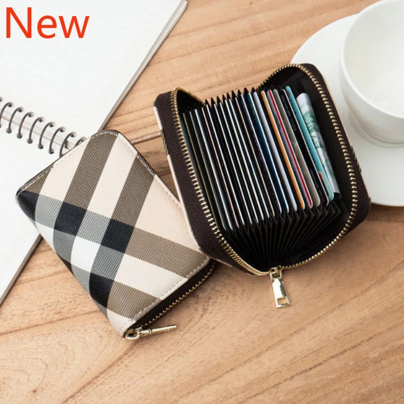 

2023 New Casual Wallet Multi-Slot Card Holder Zipper Coin Purse Small Clutch PU Money Bag Purse Cardholder Wallets for Men Women
