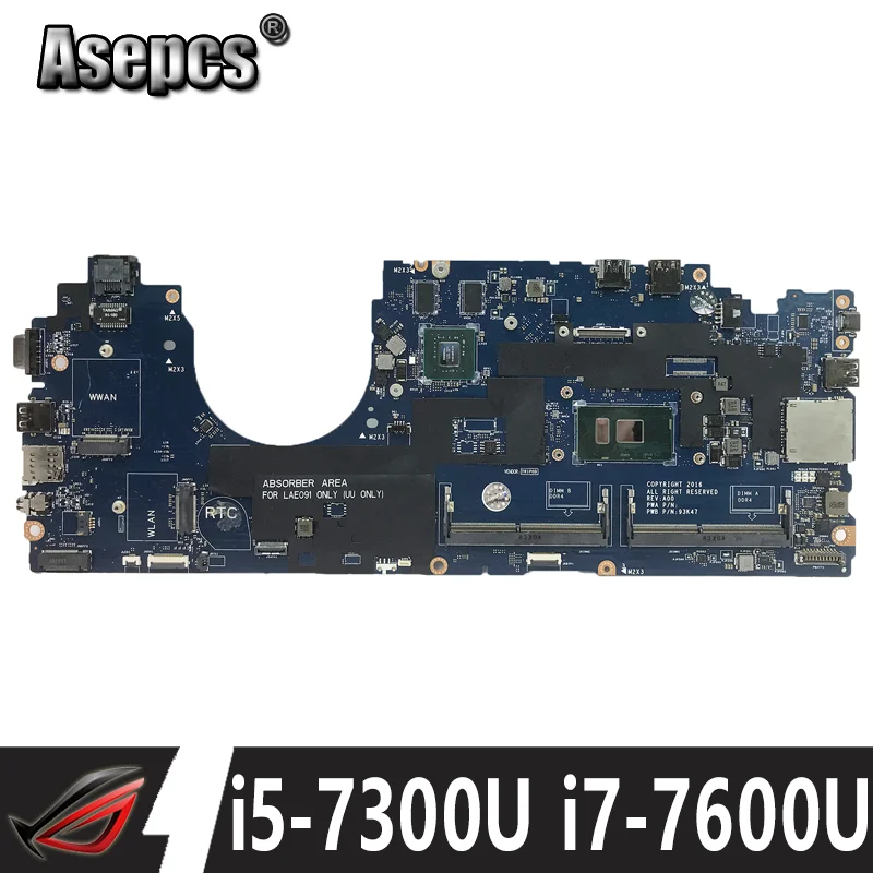 

For Dell Latitude 5580 Laptop Motherboard With i5-7300U i7-7600u CPU 930MX Mainboard CN-07W357 CN-0DDVMC CDM80 LA-E092P DDR4