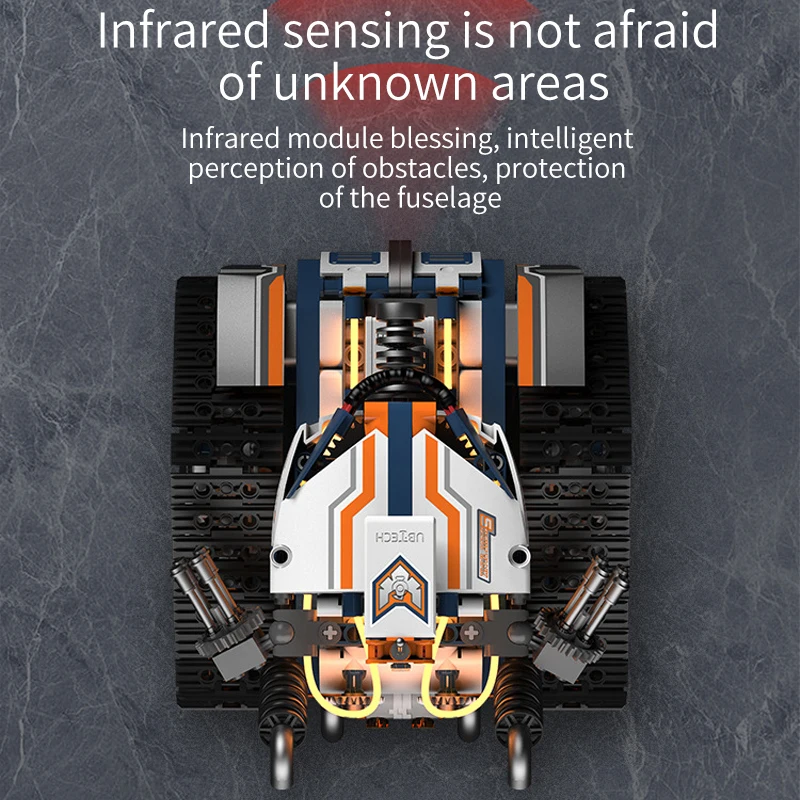 440 шт. Детский конструктор танк с дистанционным управлением |