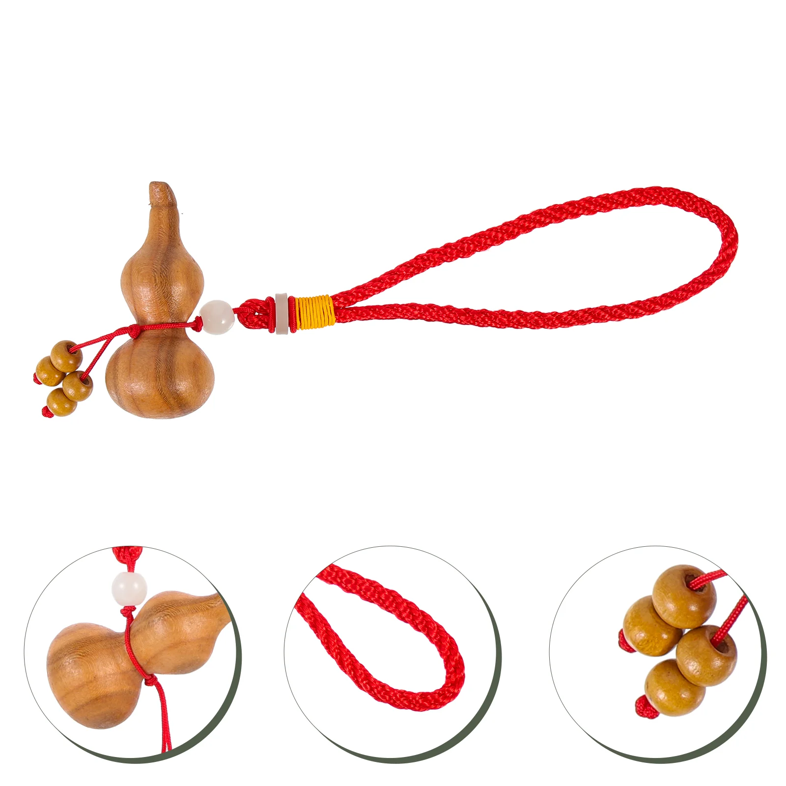 

Gourdkeychain Chinese Pendant Wu Car Lou Statuelucky Hanging Ornament Charm Lu Natural Mirror Fortune Charms Decoration