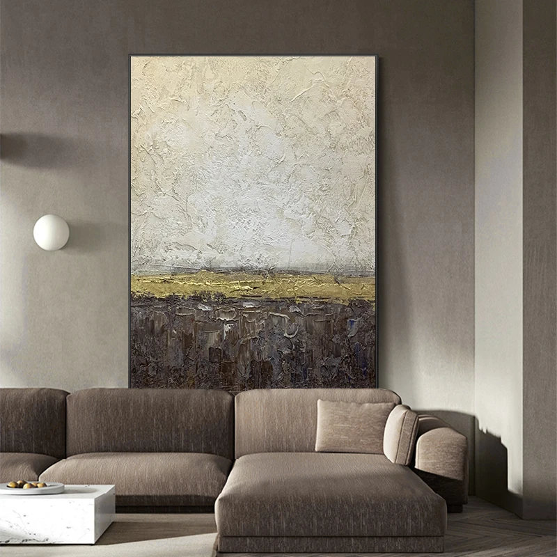 

Lienzos Cuadros Decorativos Hand-painted Oil Painting on Canvas Bedroom Living Room Decorative Gold Foil Wall Hanging Art No Fra