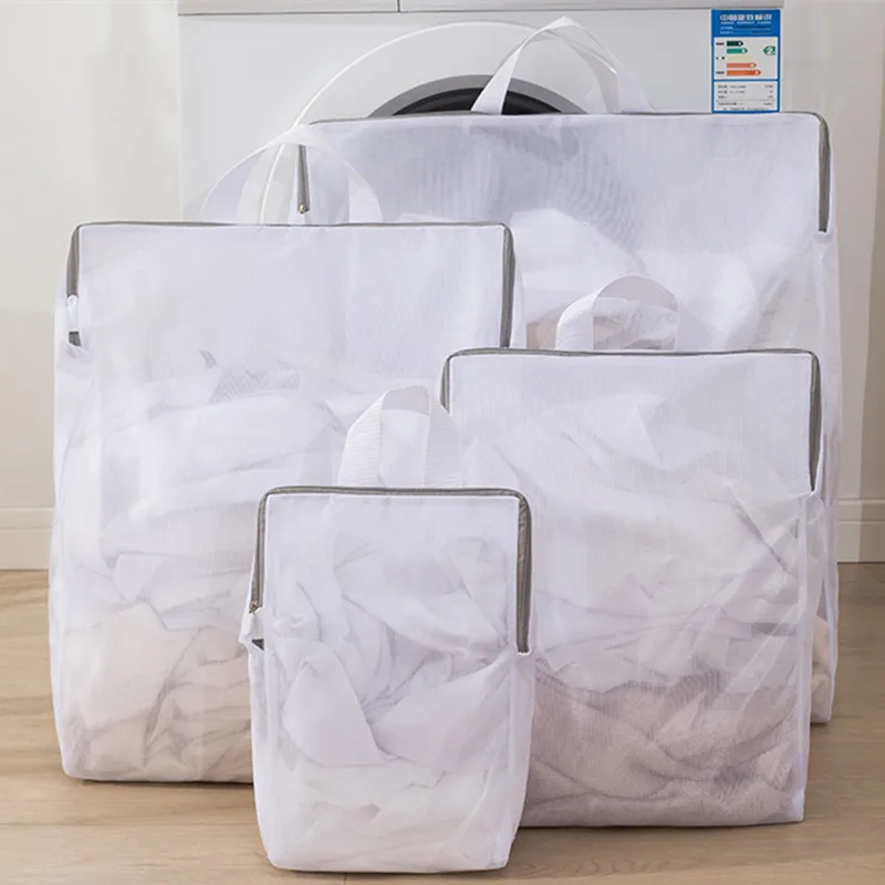 Белый прочный большой органайзер для стирки детской одежды сетчатый грязный