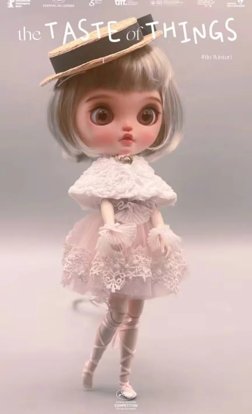 Элегантное розовое платье Blythelandoudou, 2 шт. + накидка с белой розой (подходит для Lulu,ymy24,Ob22,24,zone, Jenny) (art.: 3920cd0940735) - 3920cd0940735