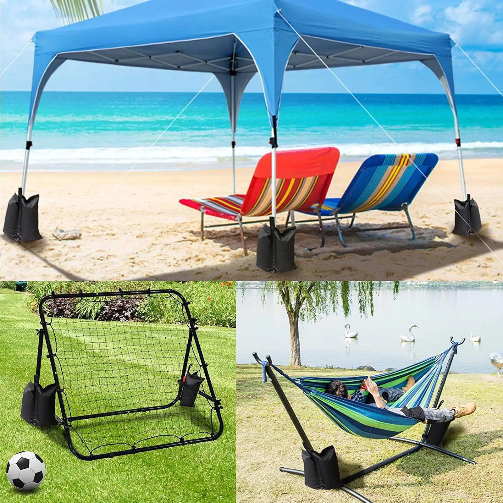 

4PCS Outdoor Camping Tent Sand Bag Oxford Windproof SandBag Legging Sandbag Tent Weights Accessories Fixing Tents T0S4