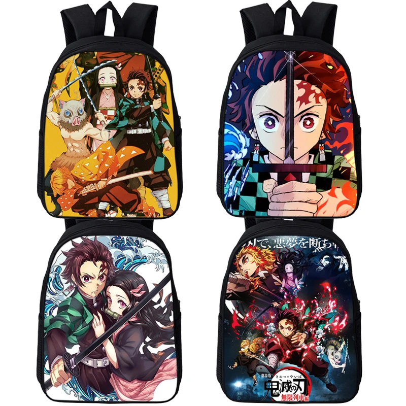 

Cartoon Demon Slayer Backpack Boys Girls Bagpack Students School Bags Kamado Tanjirou Book Bag Teenage Travel Knapsack Mochila