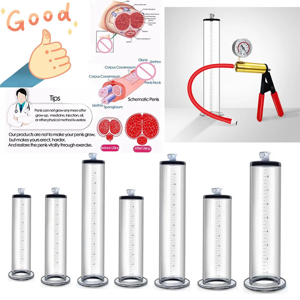 

Male Penis Enlargement Device Manual Enlarger Vacuum Pump For Man Masturbation Penile Extender Trainer Adults Sex Products