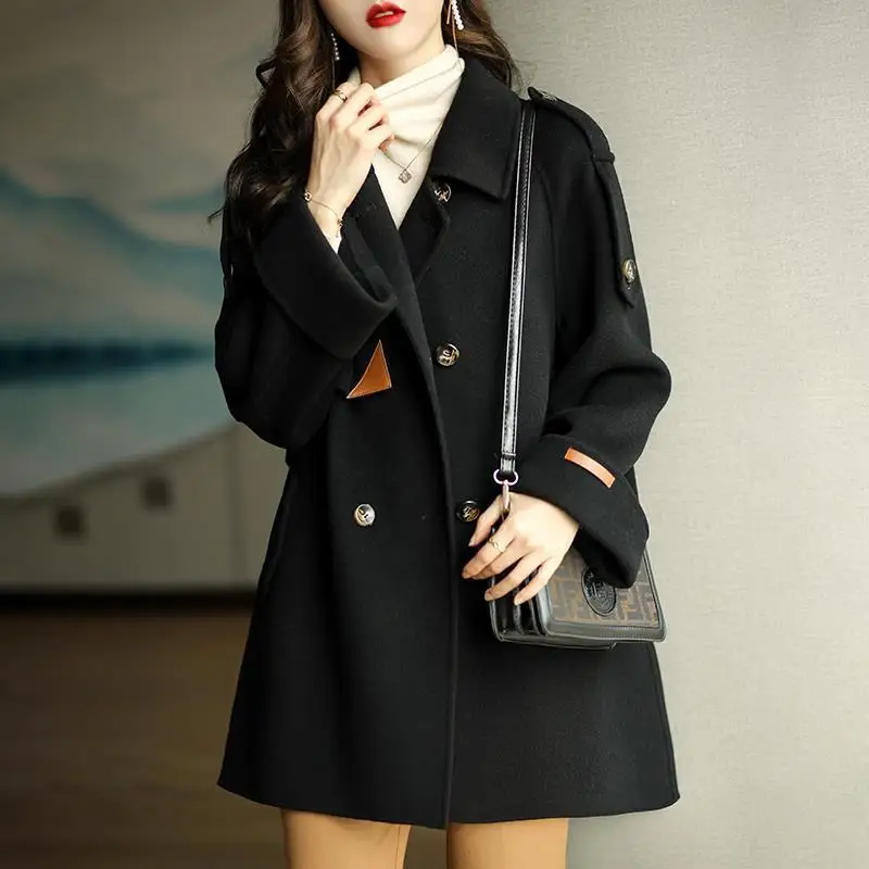 

Europe and the United States 2022 autumn and winter new fashion loose casual woolen women's coat office clothes