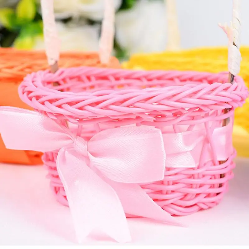 

Storage Box Household A Gift Basket Durable Adopt High-quality Plastic Rattan Material Storage Basket Handwork Feels Comfortable
