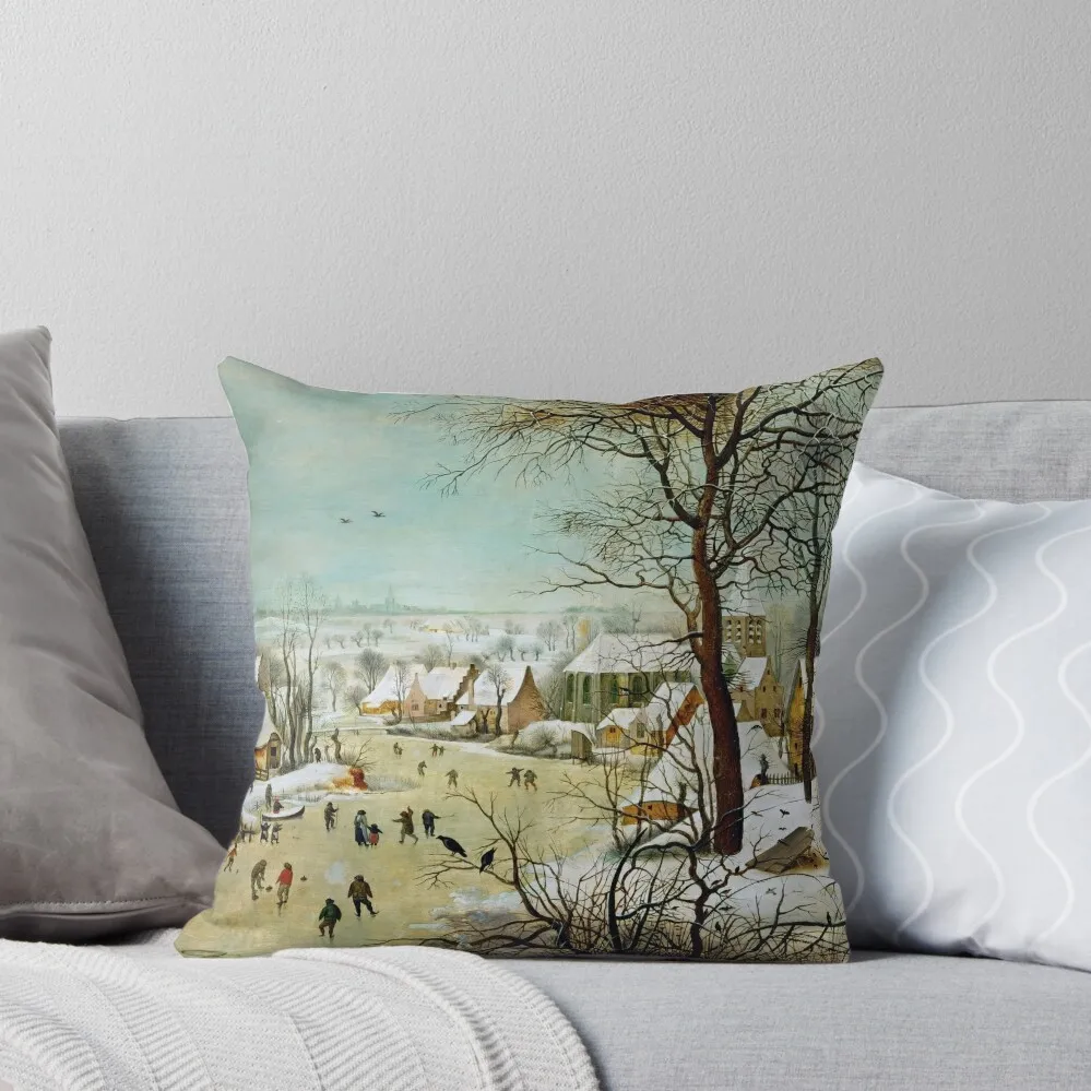 Зимний пейзаж для пожилых с коньками и птичьей ловушкой