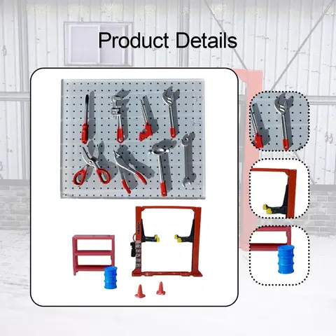 1/64 Диорама Автомобильный гаражный подъемник Портальный реалистичная мебель Инструменты для авторемонта Инструмент для обслуживания Сцена Модель Масло Ведро Контейнер Инструмент