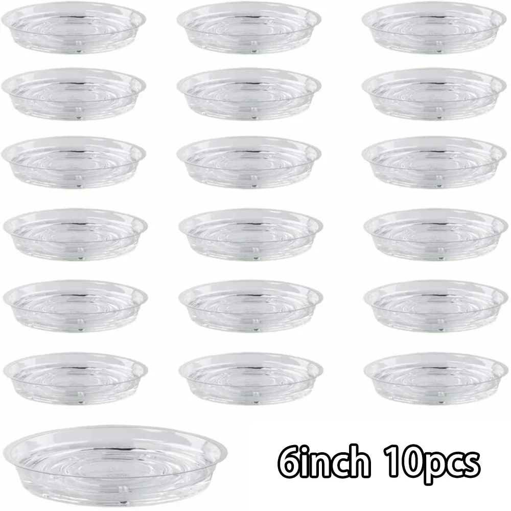 

10pc Garden Plant Saucer Drip Tray Resin Plastic Flowerpot Garden Plant Flower Pot Home Garden Decor Clear Snack Container PET