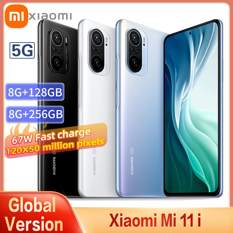 Global Version Xiaomi Mi 11i 5G Smartphone 8GB RAM 128GB ROM Snapdragon 888 108MP Camera 120Hz AMOLED Display 108MP Camera