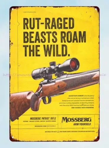 Мусберг патриот ружье олень охота металлический жестяной знак кухонный налет