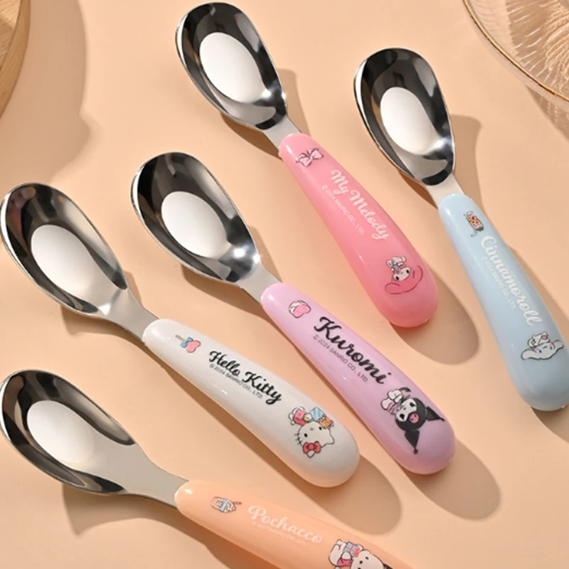 1 шт. ложка Sanrio Kuromi Милая помапурин Hello Kitty моя мелодия детская посуда кухонные