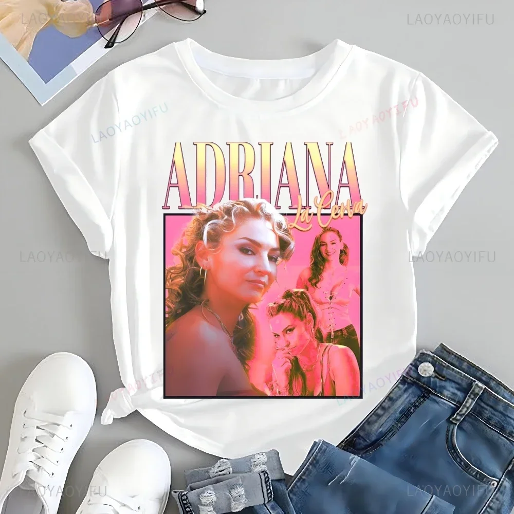 Фото Футболка с принтом персонажей Adriana La Cerva TV Sopranos, топ, трендовая рубашка унисекс с короткими рукавами, большая футболка с графикой №4