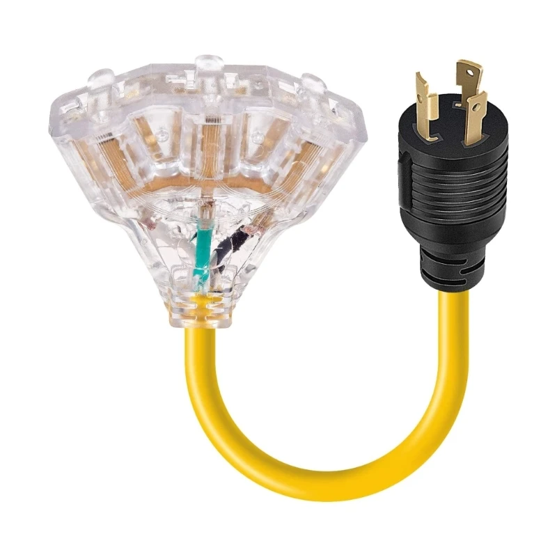 

L5-30P Male to 3X 5-20R Female 30Amp to 15Amp Generator Adapter Extension Cord