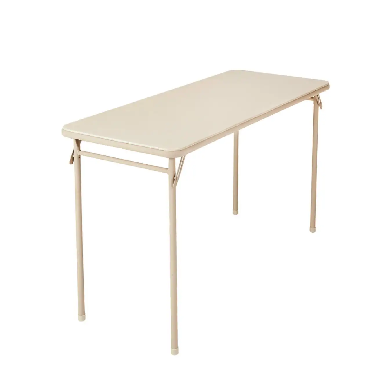 

20" x 48" Vinyl Upholstered Steel Frame Folding Table Antique Linen