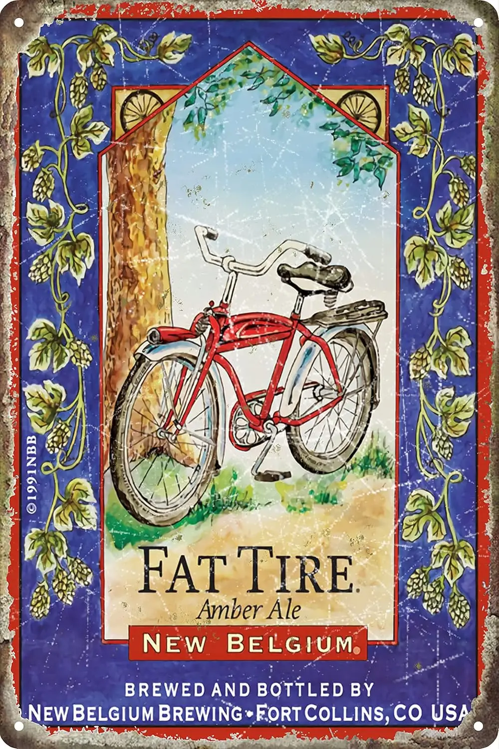 Плакат Vntge Cyclng Metl Sgn Ft Tres mber le New Belgum Tn Sgns Retro Plque Wll Decor Gft For Home Ktchen Offce Club Br People C