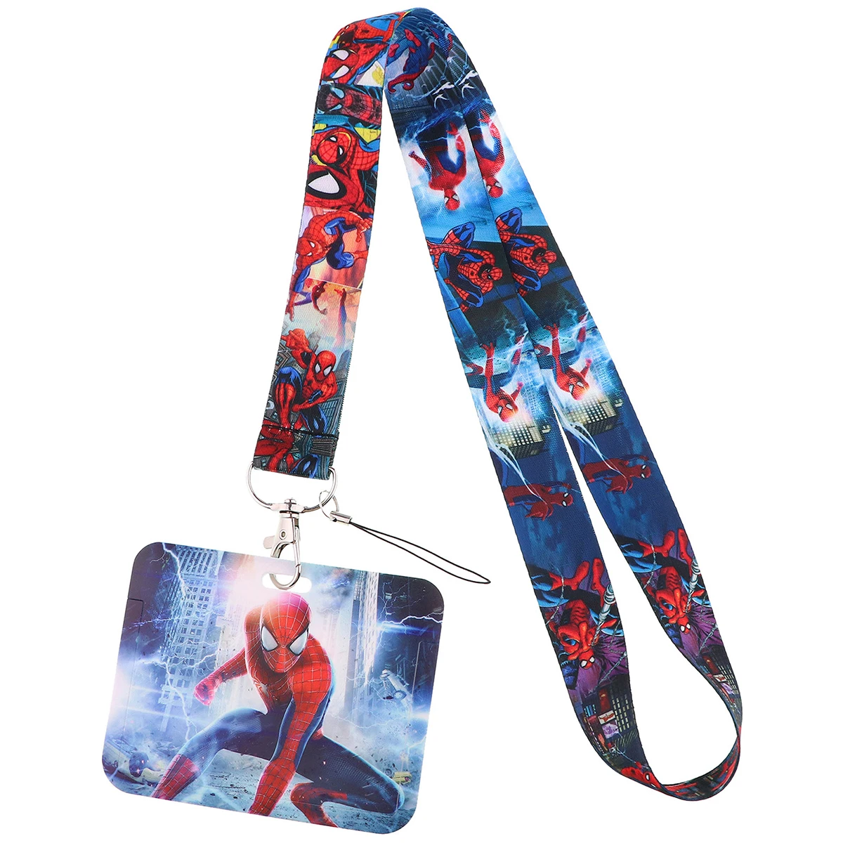 YQ437 Ultimate Spider Man Lanyard ID Badge Holder Card Cover Phone Rope Cartoons Neck Strap Keychain Key Holder Lariat Cool Gift images - 6