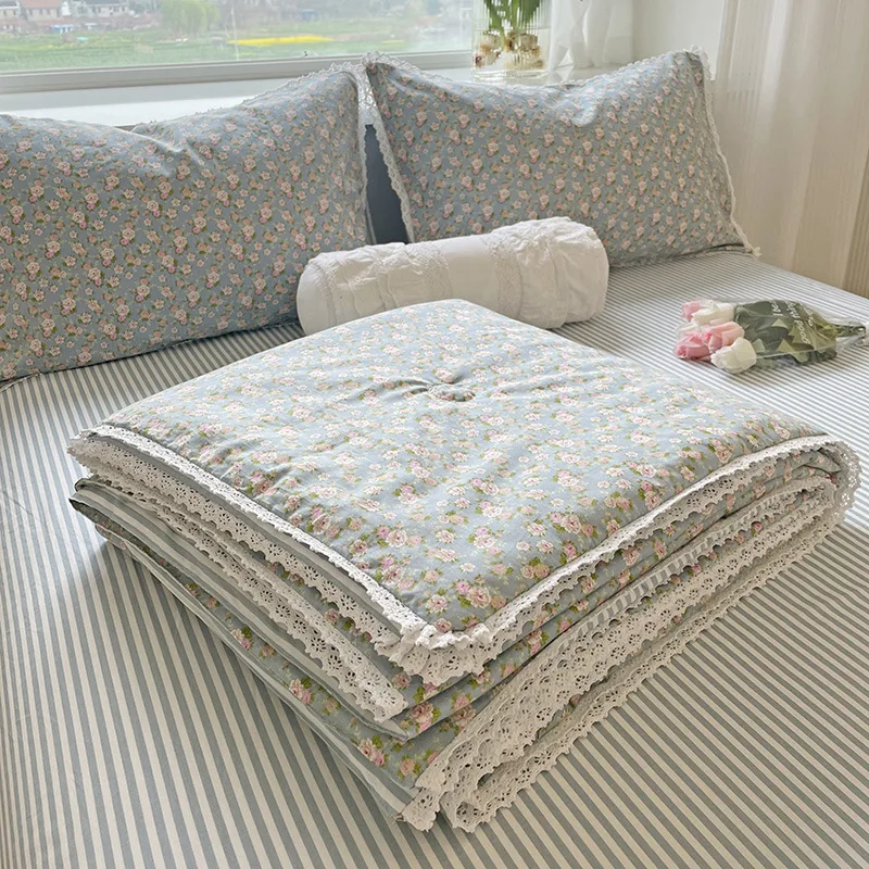 

Cotton Quilts Cotton Fashion Summer Household Blankets Cool Quilt Conditioner Fiber Korean Soybean Style Soft Thin Summer Air