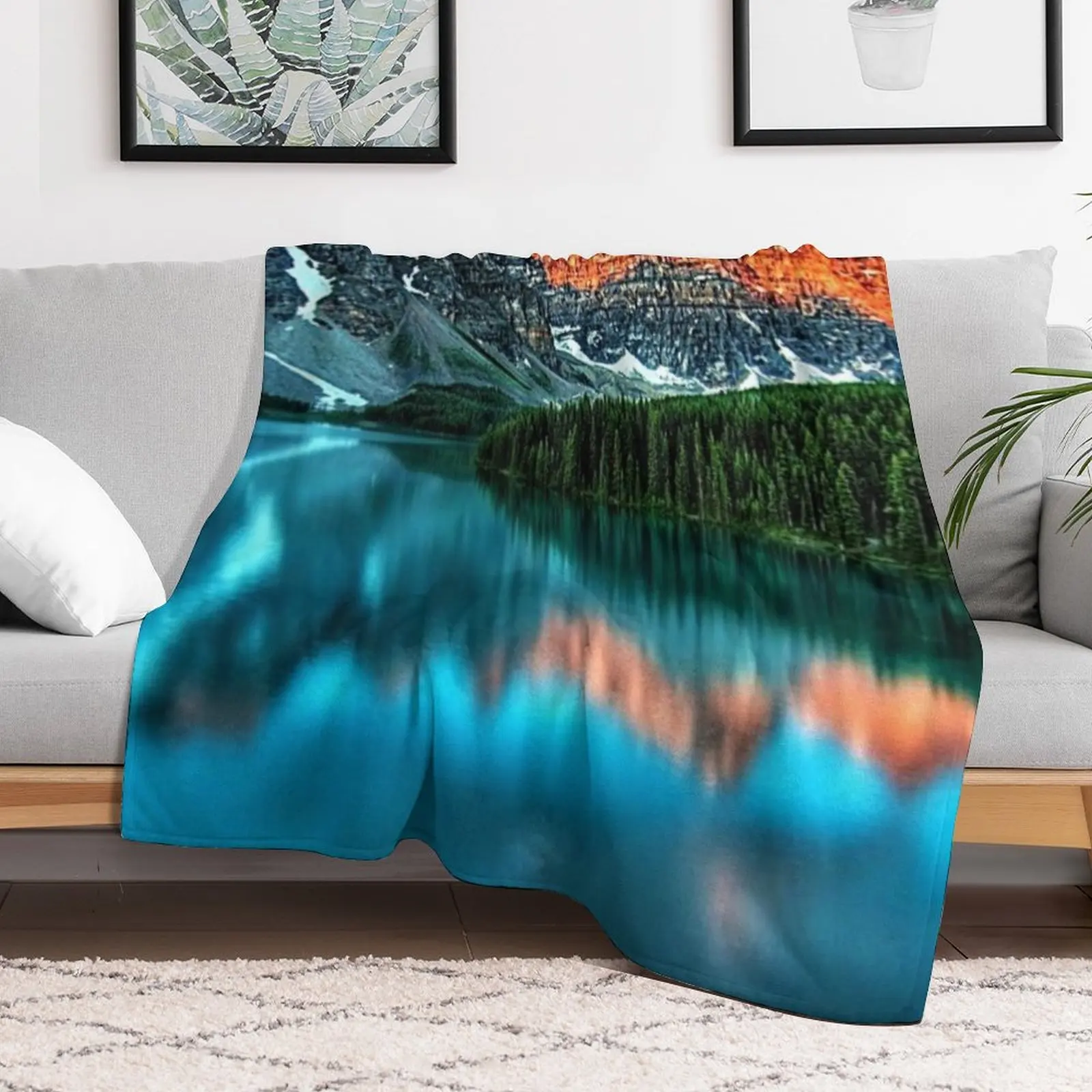 Озеро Луиза - Альберта Канада Пейзаж Плед одеяла и пледы Волосы для дивана Одеяла