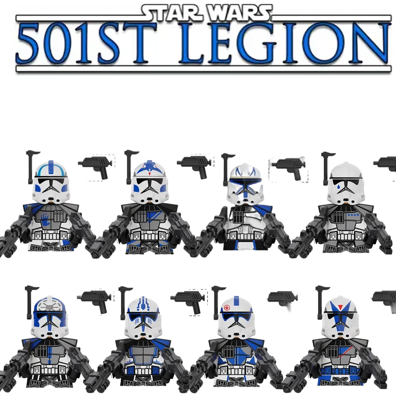 

8 шт./набор, блоки со звездами 501st Legion Stormtroopers Clone Troopers Star War Dogma Rex Mini Man