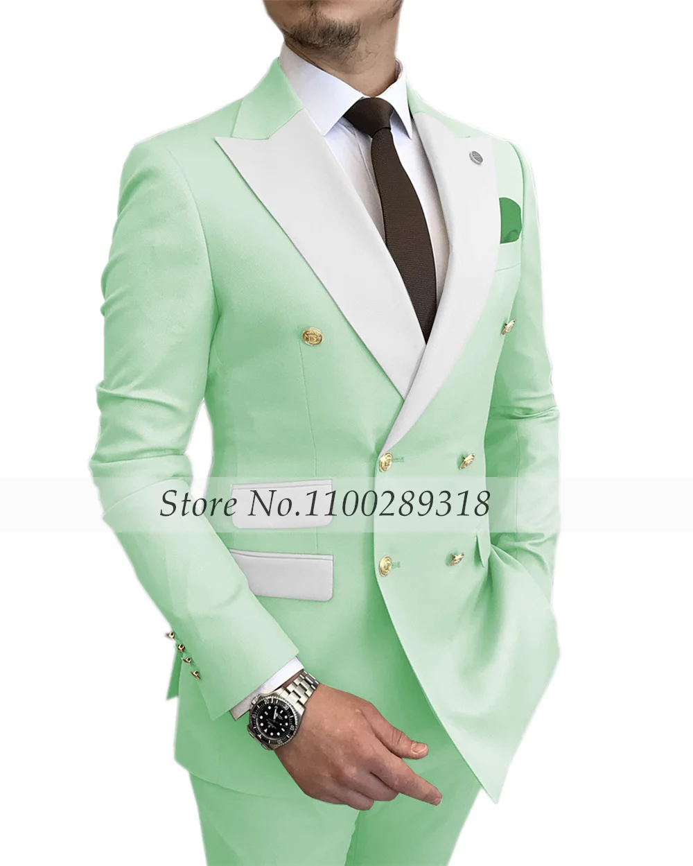 Мужской двубортный блейзер с лацканами белый облегающий деловой костюм смокинг