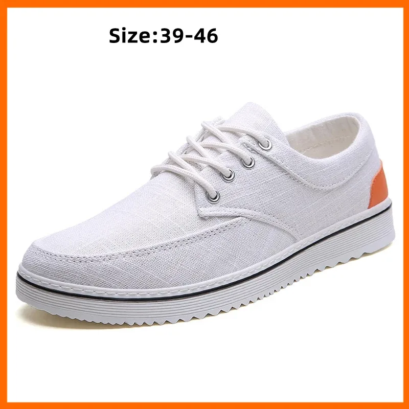 

Spring Summer Canvas Shoes Men Breathable Casual Brand Lace Up Flat Shoes Comfortable Fashion Sneakers Espadrilles Men Footwear