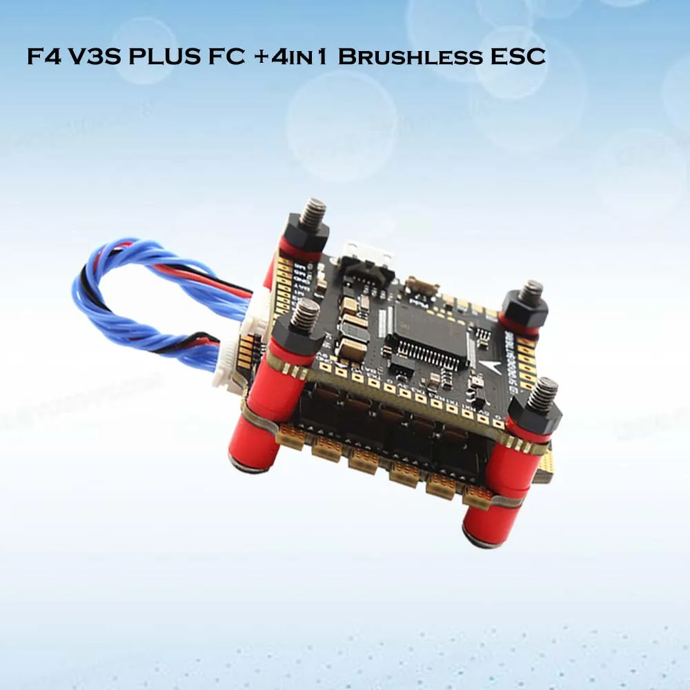 

Контроллер полета F4 V3 PLUS FC, барометр Gebaut-in OSD с 4 в 1 BLHeli_S ESC для квадрокоптера QAV250 230 RC FPV Racing