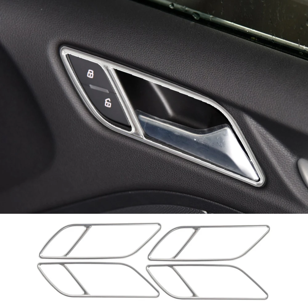 

For Audi A3 8V 14-19 4Pcs Car Inner Door Handle Frame Decoration Stainless Steel Strip Stickers Automobiles Interior Accessories