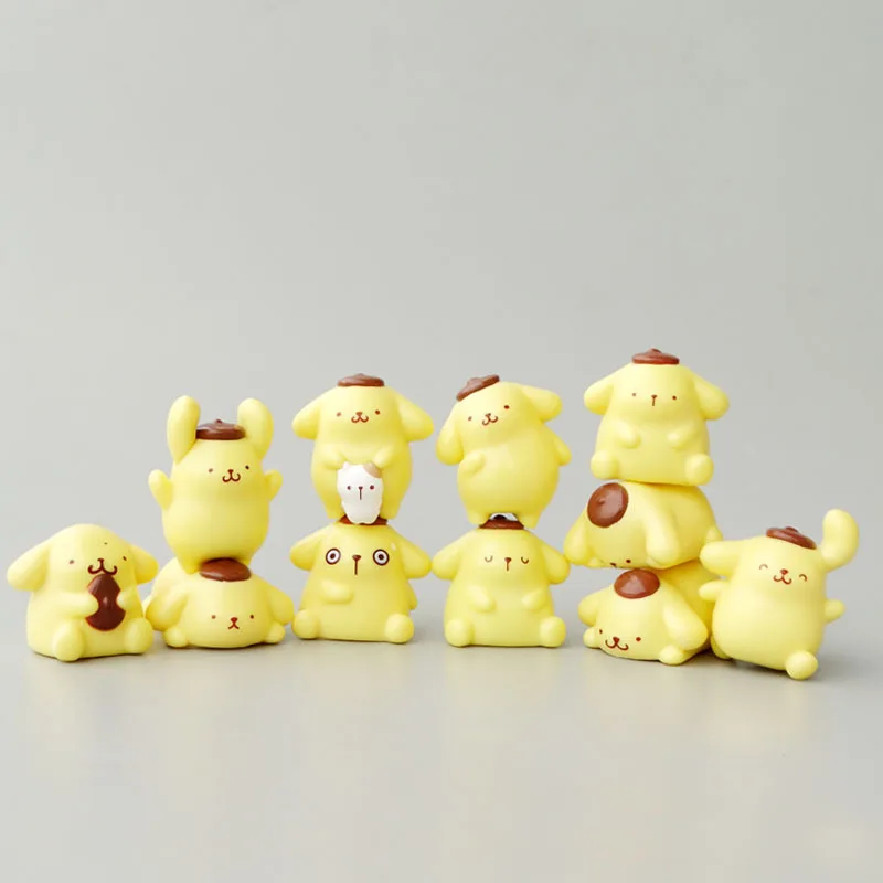 

11 Pcs/Set Sanrio Kawaii Pompompurin Figurine Birthday Party Cake Decoration PVC Model Anime Figure Kids Collectible Charm Toys