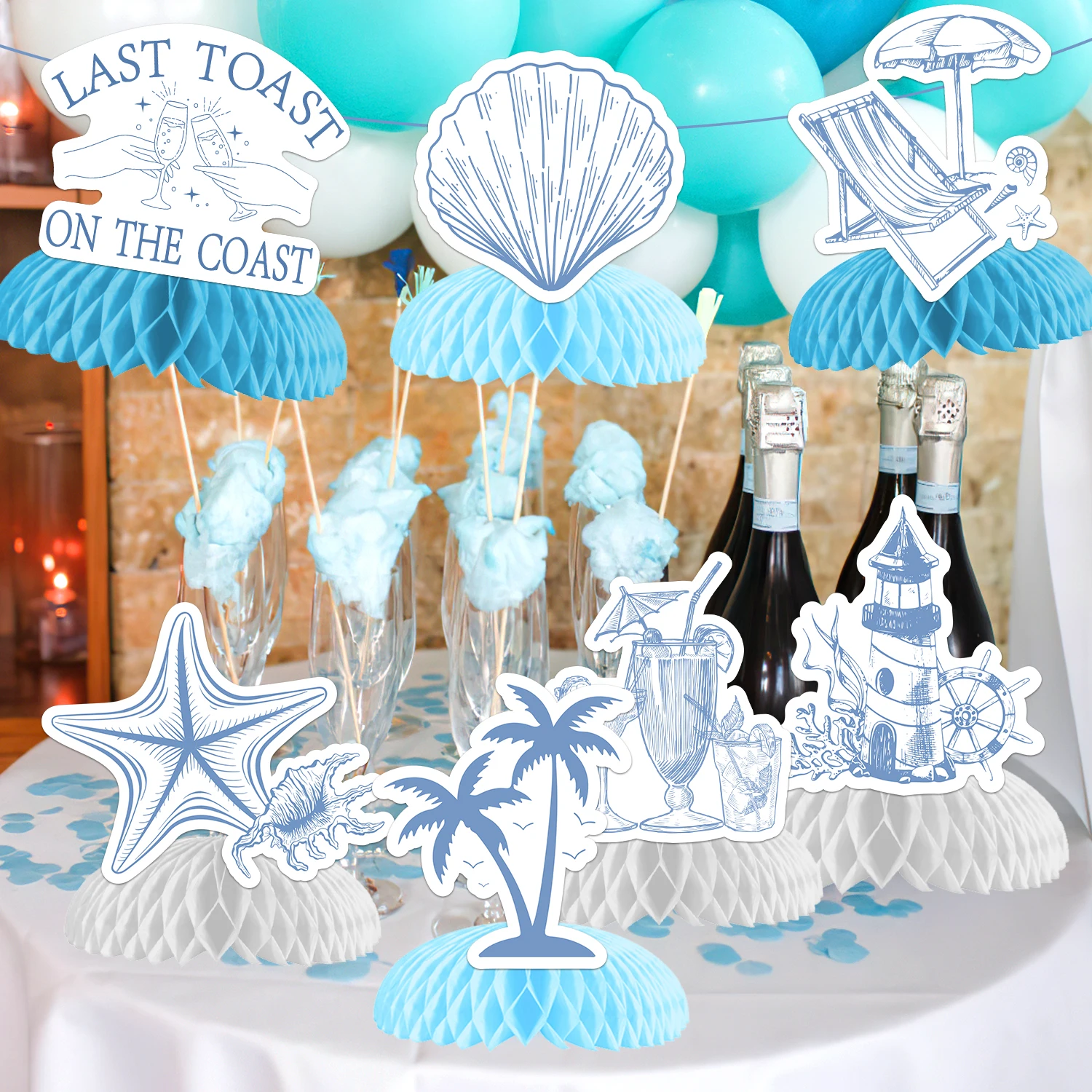 Sursurprise 8 шт. последний тост на побережье девичник декор для шампанского пальма