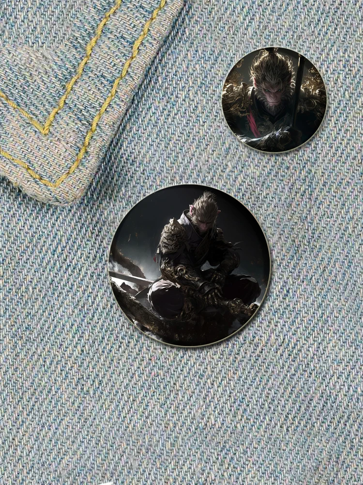 Эмалированные булавки Wukong в виде чёрного мифа китайского аниме брошь ручной