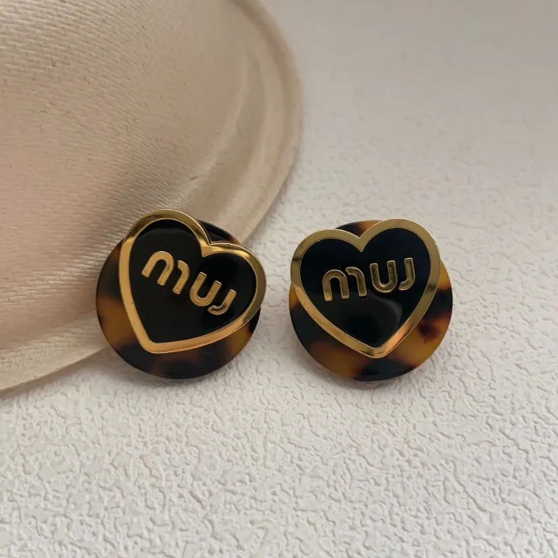 Серьги с геометрическими буквами в форме сердца для женщин корейские модные