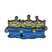 three bespectacled alien animated movie television brooches badge for bag lapel pin buckle jewelry gift for friends