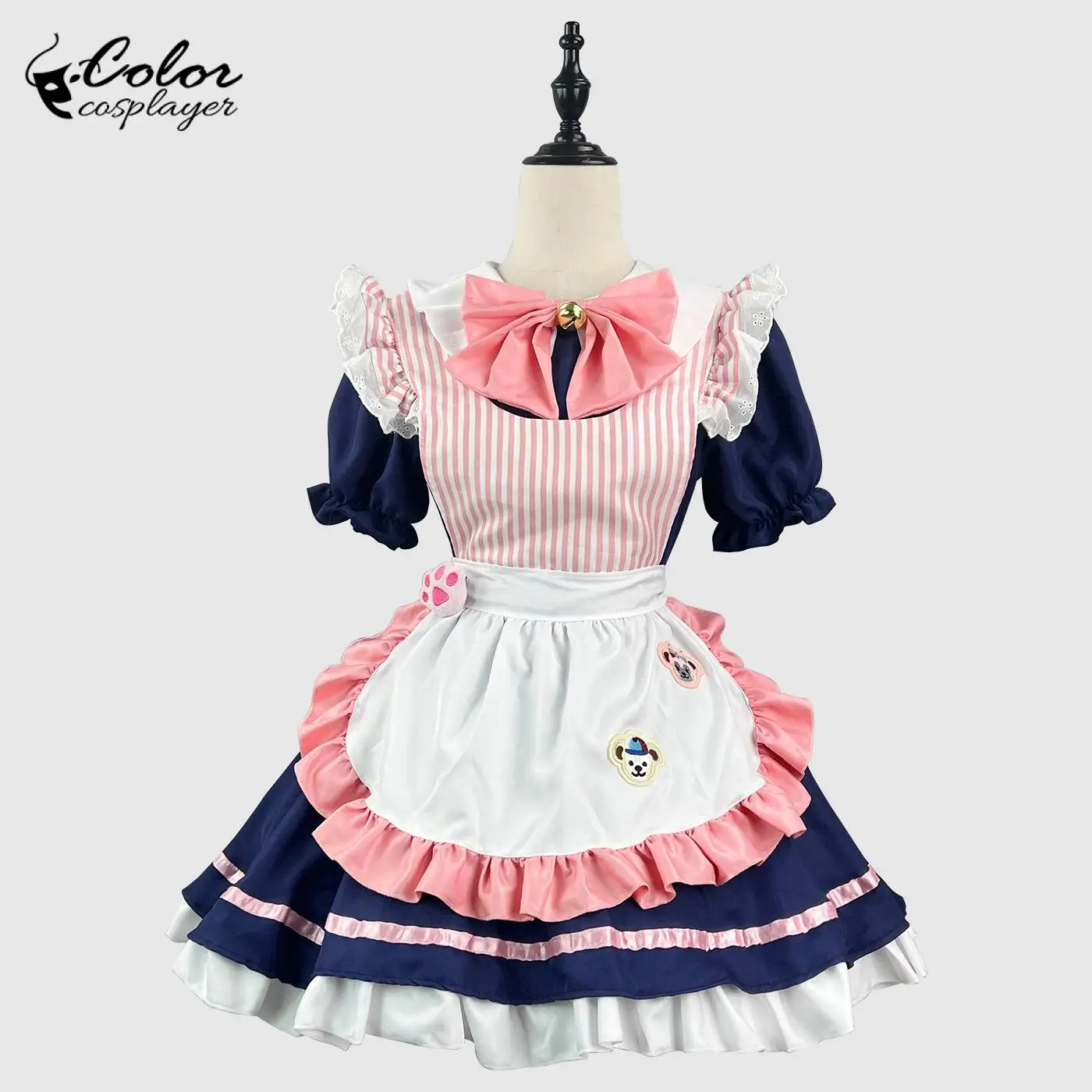 Цветной косплейер кавайная Лолита аниме платье горничной косплей костюм наряд